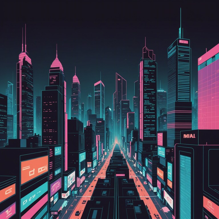 An exhilarating track that blends synthetic beats with ambient city sounds, capturing the essence of a neon lit urban dystopia where technology and humanity intersect. The music conveys the rhythm of a city that never sleeps, infused with futuristic themes and an undercurrent of cyber energy.