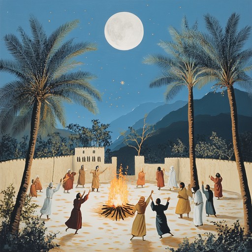 Energetic and festive instrumental combining traditional middle eastern sounds with lively rhythms, bringing to life joyous dances under the desert stars.