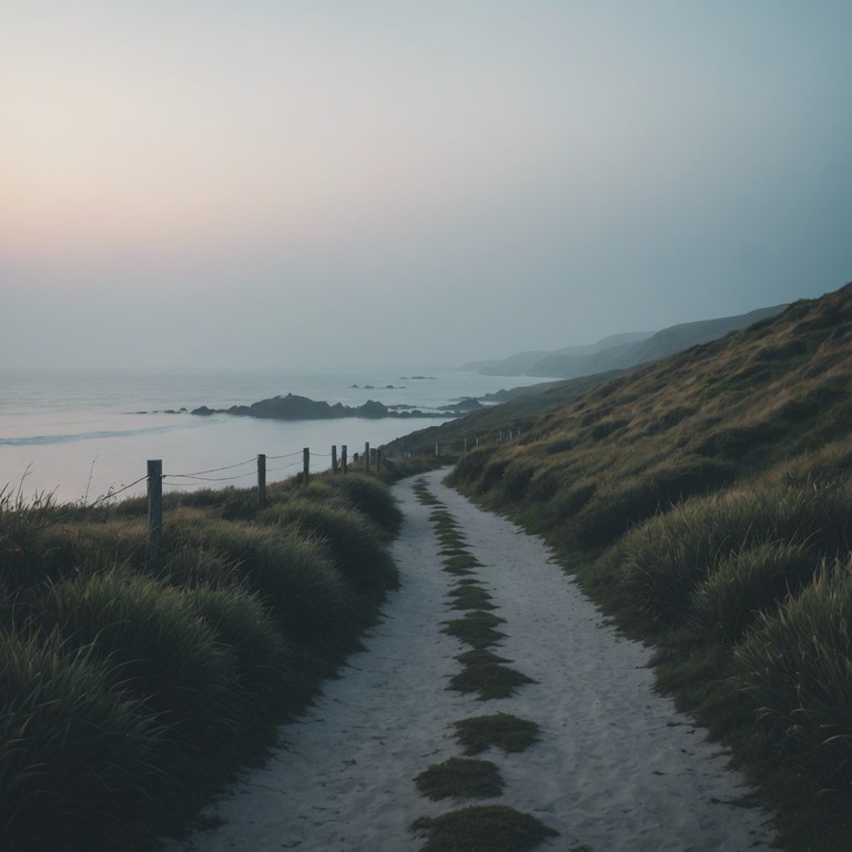 Imagine yourself on a solitary walk along a misty coast at twilight, where the gentle music of 'whispers of the past' provides a reflective companion. The synthesizer crafts a blend of nostalgia and serene melancholy that echoes with the rhythmic sound of the distant waves.