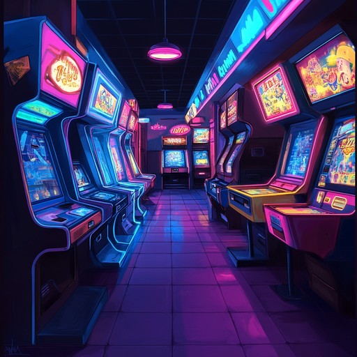 An energetic and playful instrumental electro track featuring bouncy synths and catchy tunes that evoke the fun of a neon lit arcade.