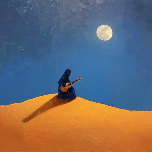 Embrace the eerie beauty of a moonlit desert trek, guided by the haunting sounds of the oud, blending mystical middle eastern melodies with modern downtempo beats. This compelling instrumental captures the vastness and mystery of the desert night, taking listeners on an enigmatic journey filled with discovery and wonder.