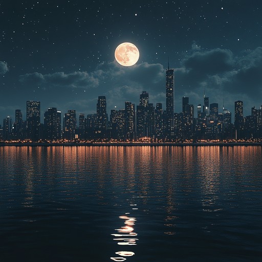 Embark on a soothing night journey through an ethereal cityscape, where the calming blend of gentle piano and smooth jazz rhythms creates a hypnotic experience under the moonlit sky. Perfect for unwinding and drifting through serene nighttime moments.