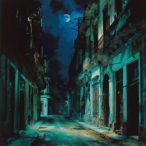 An evocative latin jazz composition depicting an enigmatic midnight chase through havana's shadowed alleyways. Charged with suspense, it blends melodic saxophone lines, rhythmic piano motifs, and atmospheric percussion to craft a thrilling soundscape