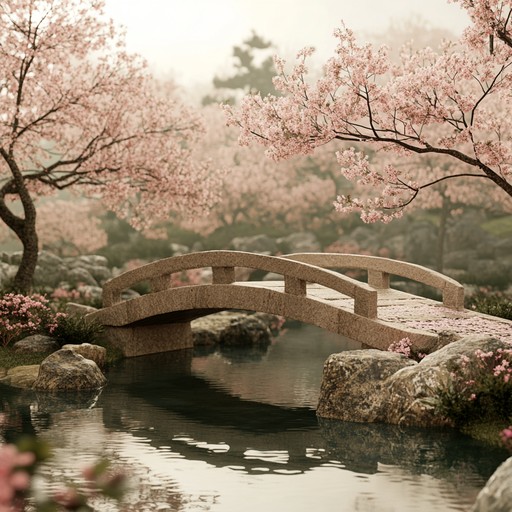 This soothing instrumental combines traditional japanese koto with ambient downtempo styles, creating a peaceful track that evokes the serene beauty of cherry blossoms falling softly in a tranquil garden.