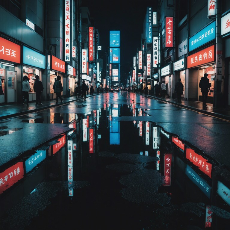 Imagine cruising through vibrant tokyo as dusk falls, with lively, upbeat sounds capturing the city's effervescent spirit. The track features groovy basslines and playful synth melodies, perfect for evoking a feeling of excitement and curiosity about the night ahead.