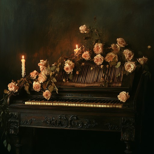 An expressive harpsichord piece in baroque style that captures profound melancholy and nostalgia for times long gone, evoking images of distant memories and lost moments.