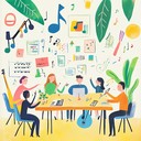 a joyful tune inspiring teamwork and creativity in the office.