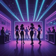 dance under glowing neon