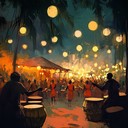 joyous drumming ignites dance in an energetic festival atmosphere.