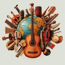 an inspiring instrumental piece blending diverse global musical traditions