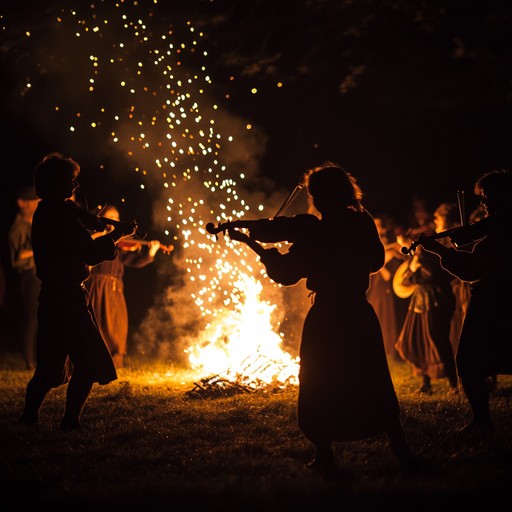 An upbeat instrumental that embodies the excitement and communal spirit of a twilight gathering, with lively fiddle lines and foot tapping rhythms that inspire celebration and dance.