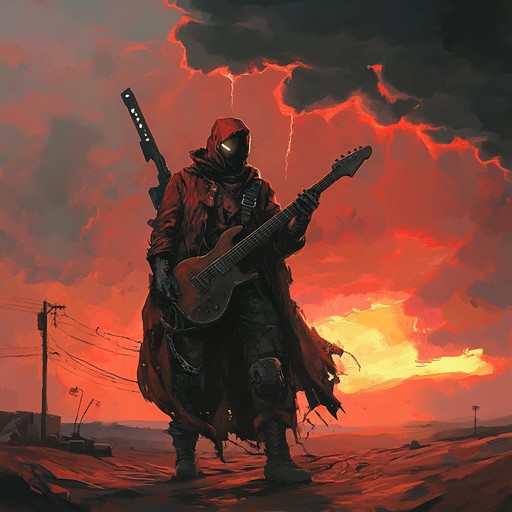 In a world caught between reclamation and ruin, heavy metal rhythms manifest as the soundtrack of a dystopian revolt. Thunderous riffs and screams echo, telling stories of resistance and resilience against a backdrop of decimated cityscapes and lost hope.