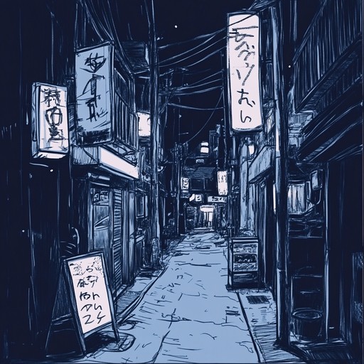 An instrumental merging mellow jazz tones with gentle ambient textures, inspired by peaceful midnight walks through the softly lit streets of 1950s tokyo, evoking feelings of calm and introspection.