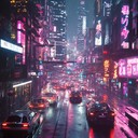 electrifying synths capturing intense urban nighttime adventure