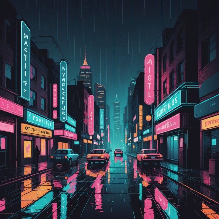 This track reflects a somber musing amidst a high tech, futuristic world, characterized by its melancholic undertones and expansive atmosphere, suggestive of empty neon lit streets and forgotten cyber dreams.