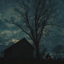 solitary guitar under moon's whispering shadows