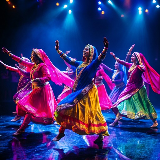 An uplifting instrumental track combining traditional bhangra percussion and melodies with modern grooves and basslines, creating an energetic and infectious rhythm perfect for dancing.