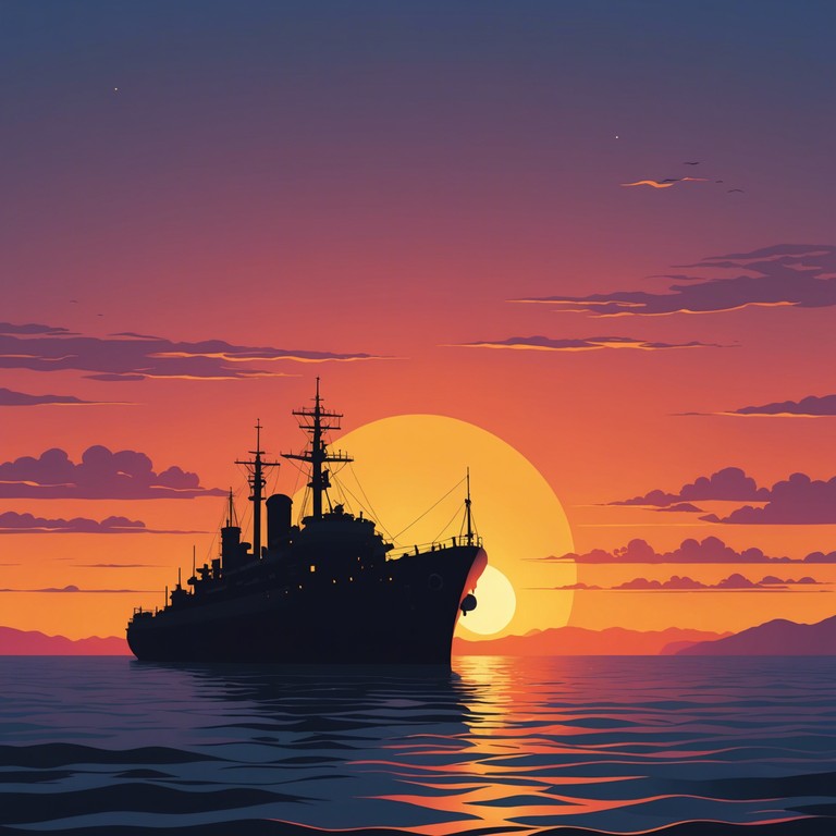 This vibrant instrumental celebrates the strength and valor of russian navy sailors with dynamic orchestrations. It evokes the feel of the open sea and the heroic spirit of its crew, blending traditional folk melodies with a modern symphonic approach. The music builds from calm waters to a triumphant climax, symbolizing the journey and achievements of these maritime warriors.