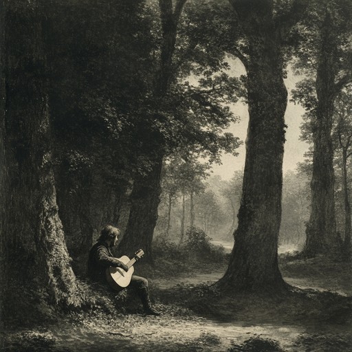 A tranquil troubadour melody featuring soft lute strumming amidst a serene woodland. This piece captures the peaceful essence of a medieval forest setting, evoking feelings of reflection and nostalgia. Ideal for relaxation and moments of quiet contemplation.