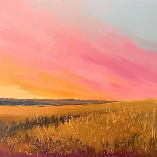 Imagine a serene sunset on the open prairie, where the sky is painted with hues of orange and pink. This instrumental composition gently weaves together the timeless sounds of the wild west with calming, melodic lines. The strumming of an acoustic guitar accompanied by light percussion, soft harmonica, and gentle ambient pads creates an atmosphere of tranquility and nostalgia, perfect for relaxation or contemplation on a warm summer evening.