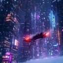 a joyous synthwave piece capturing futuristic holiday cheer.