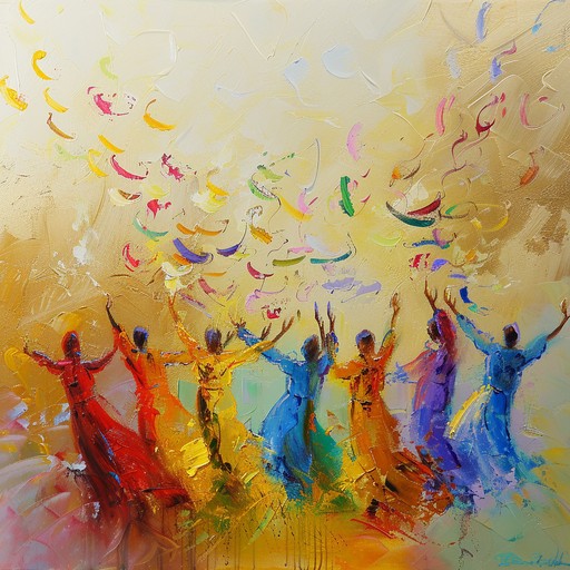 This vibrant and lively composition is filled with bright melodies and cheerful harmonies, creating an atmosphere of unbridled joy and celebration. The upbeat tempo and energetic rhythms make it impossible not to smile and feel the urge to dance along. It's the perfect soundtrack for moments of triumph, reunion, or simply basking in the beauty of life.