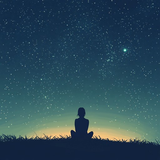 An emotive instrumental piece blending mellow guitar melodies with soft percussion, evoking introspection and tranquility while gazing at the night sky.