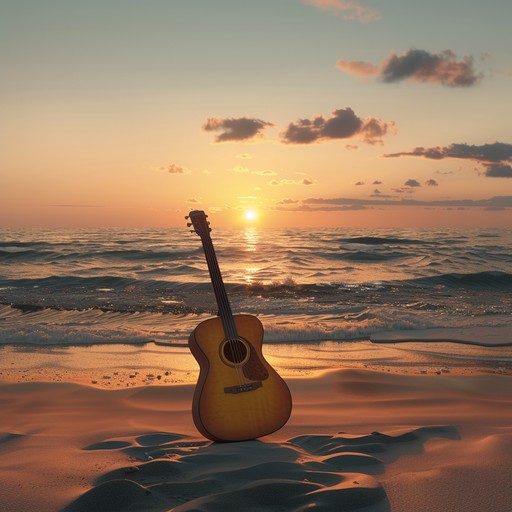 A soothing instrumental composition featuring soft melodies and laid back rhythms, designed to help the listener relax and unwind. The gentle strumming of the acoustic guitar combined with subtle electronic elements creates a harmonious blend that evokes the serene beauty of a sunset, making it ideal for evening relaxation or background music for a chill setting.