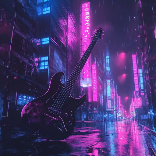 A high octane instrumental piece blending futuristic elements and hard rock. Pulsating synths meld seamlessly with aggressive guitar riffs, supported by a thunderous rhythm section. Perfect for evoking a sense of driving power through a cyberpunk cityscape.