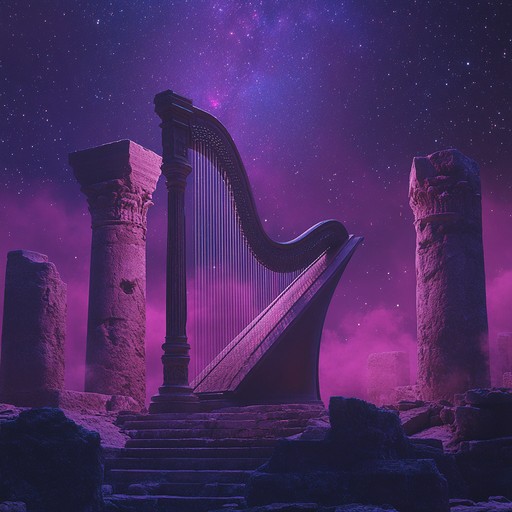 A haunting instrumental fusing ethereal neoclassical melodies with mystical harmonies, taking listeners on a transcendent journey through time and emotion. Delicate harp interplays with orchestration, evoking ancient landscapes and forgotten tales for an immersive experience.