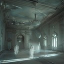 ghostly dance vibes in an abandoned spectral ballroom