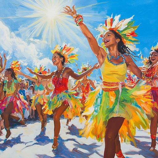 Feel the vibrant energy of summer as bright samba rhythms bring to life the joy and excitement of a carnival parade. This instrumental track captures the essence of a sunlit day filled with music, dance, and happiness.