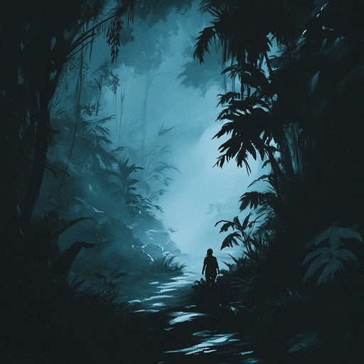 A fusion of afrobeat rhythms with eerie atmospheric effects creates a haunting and hypnotic soundscape, evoking the feeling of a spooky jungle at night. Chants and percussion blend with spectral synths and ambient noises to craft a unique and unsettling musical experience.