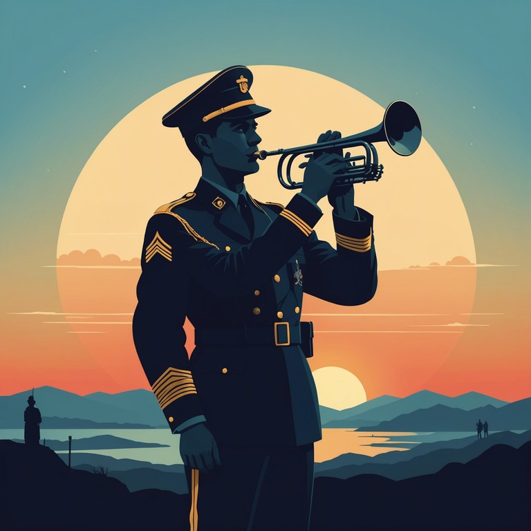 This song blends the characteristic regimental rhythm with uplifting harmonies, designed to evoke the spirit of bravery and resilience often found in military marches. The composition builds progressively, using stirring trumpet solos that call to mind the resolve and valor of servicemen and women.