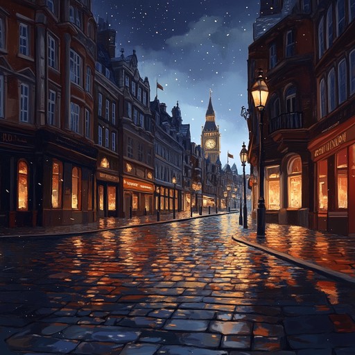 An instrumental uk garage composition that captures the tranquil essence of london's night time streets, blending smooth rhythms with ambient textures to create a calming auditory journey through the city's quiet moments