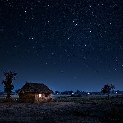 Experience the melancholic strains of the sitar under a serene, mystical moonlit ambiance where each note is a gentle whisper to the soul, encouraging deep contemplation and tranquility.