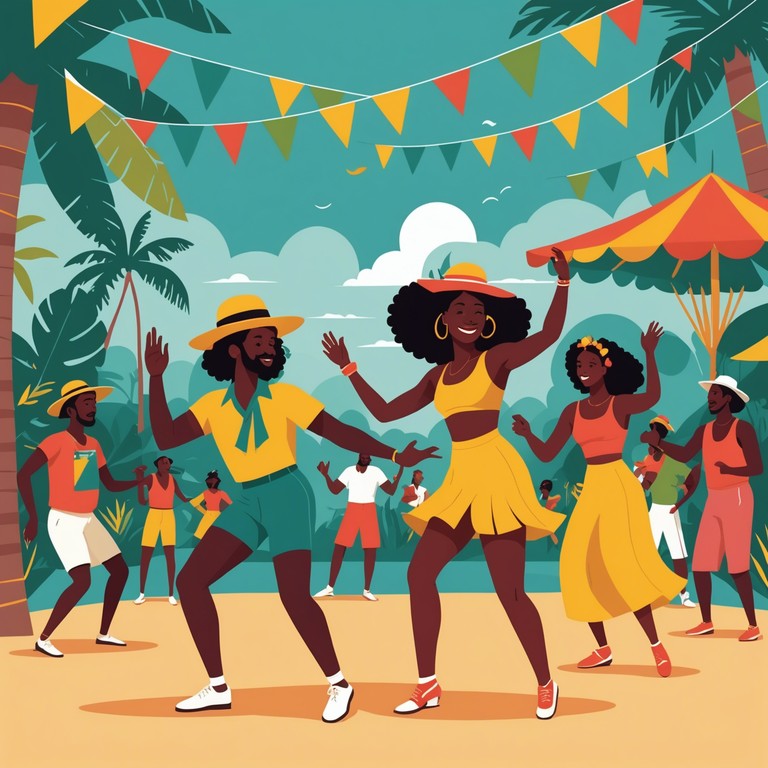 Dive deeper into the festive atmosphere of the caribbean with this track. Envision spirited dancers and vibrant street parades that bring every beat of this song to life, encouraging everyone to forget their worries and dance under the sun.