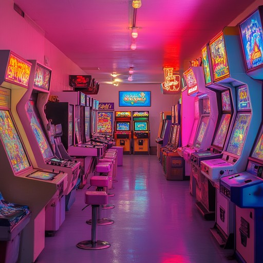 An instrumental track that blends nostalgic synth melodies and energetic rhythms to evoke the fun and excitement of playing arcade games in the 1980s.