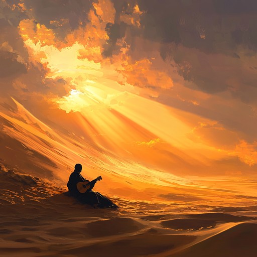 Imagine a breathtaking sunrise over a desert landscape, where the soulful strains of a blues guitar meld seamlessly with the evocative sounds of middle eastern instruments like the oud and darbuka. This fusion track aims to capture the profound beauty of a new day with an infusion of rich, cultural textures. The music builds gradually, evoking feelings of inspiration and awe, making it perfect for moments of reflection or motivation.