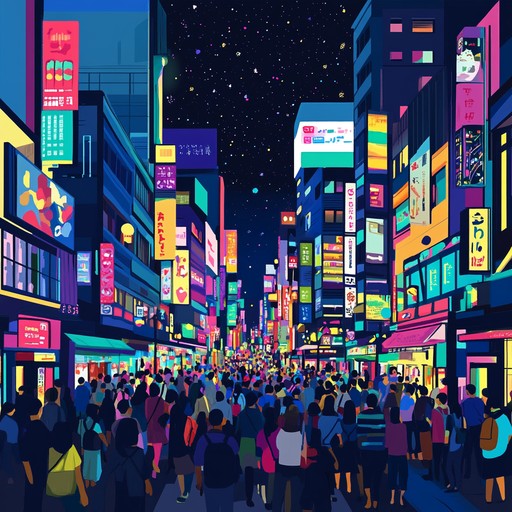 An energetic instrumental j pop song that encapsulates the vibrant atmosphere of tokyo's harajuku district, blending catchy synth melodies with upbeat rhythms to evoke excitement and joy.