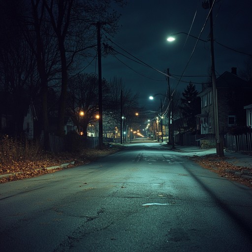 An instrumental reggae track that creates an ominous atmosphere with deep basslines, haunting melodies, and echoing dub effects, evoking the feeling of walking through deserted streets after dark.