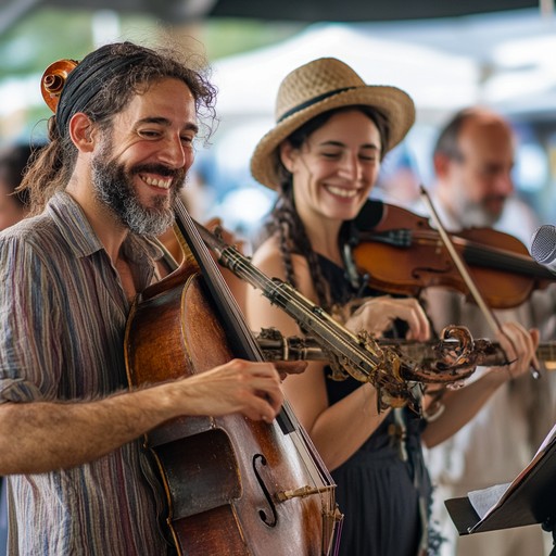 Create an atmosphere of jubilation with energetic klezmer clarinet melodies, dynamic rhythms, and a contemporary twist that elevates traditional jewish festival music.