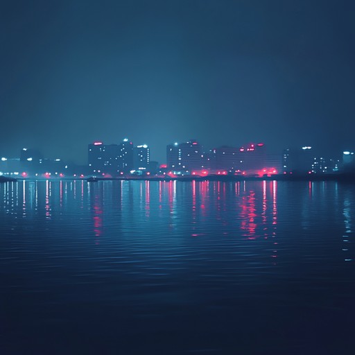 An instrumental track blending gentle synthesizer melodies with soothing electronic textures and soft beats, transporting the listener into a peaceful urban nightscape illuminated by neon lights. Perfect for relaxation and introspective moments.