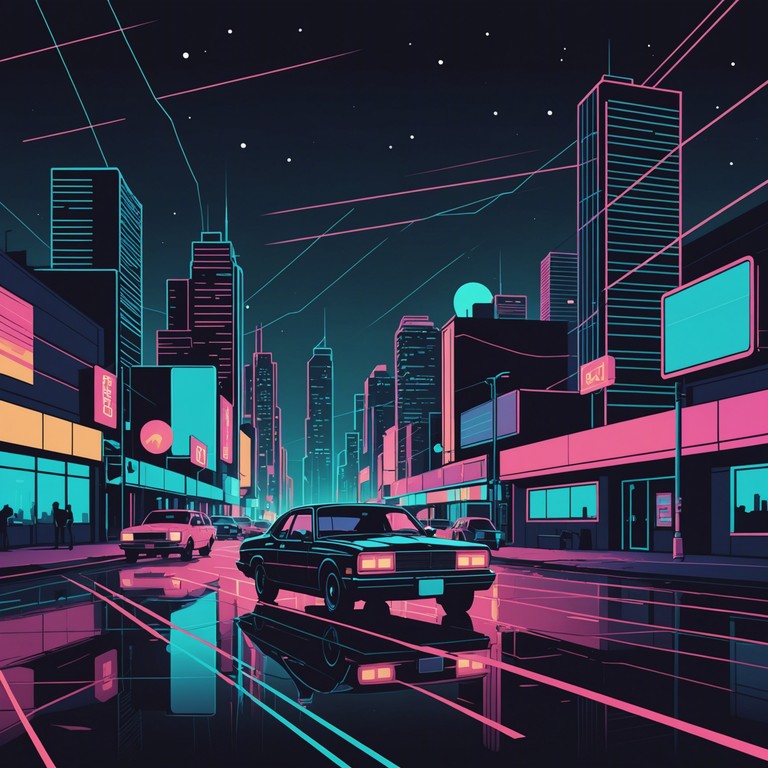 This track encapsulates the essence of driving through a neon lit city at night, with pulsating synth rhythms that evoke a feeling of adventure and freedom. The smooth yet driving bass lines and shimmering synth leads create a nostalgic yet contemporary vibe, perfect for a thrilling night ride.