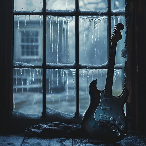 An electric guitar plays hauntingly beautiful, sorrowful melodies that drift through the winter night, encapsulating feelings of solitude and introspection. The subtle yet powerful dynamics evoke an emotional depth and a sense of serene melancholy.