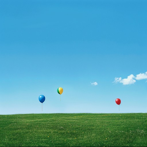 A gentle, whimsical track that captures the essence of floating balloons over lush green meadows on a breezy afternoon, featuring soft ambient textures and ethereal tones, creating a peaceful and playful atmosphere. The music feels like a light hearted dream, filled with wonder and gentle curiosity