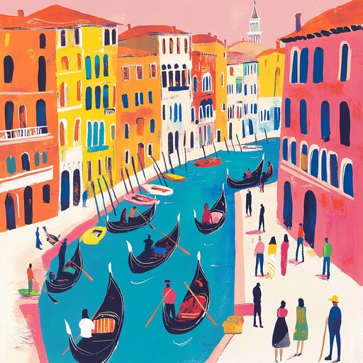 An exhilarating musical journey through venice with dynamic melodies, evoking its majestic architecture and vibrant life, blending lively strings and percussive highlights