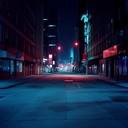 eerie guitar strums in nighttime urban landscape