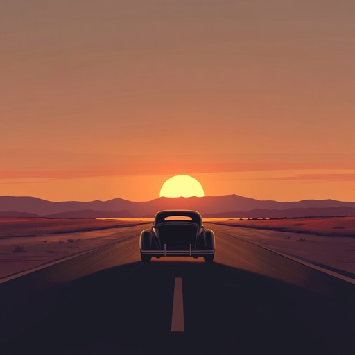 A mellow, nostalgic instrumental track capturing the somber essence of a 70s sunset drive. Electric guitars and gentle percussion create a reflective atmosphere, taking listeners on an emotional journey back in time.