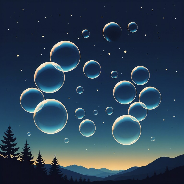 A whimsical and playful composition featuring nuanced layers of synthesized melodies that float over an ever evolving beat, mimicking the playful journey of bubbles drifting under the moonlight. The track combines traditional synth sounds with modern electronic flair, creating a lighthearted narrative through music.